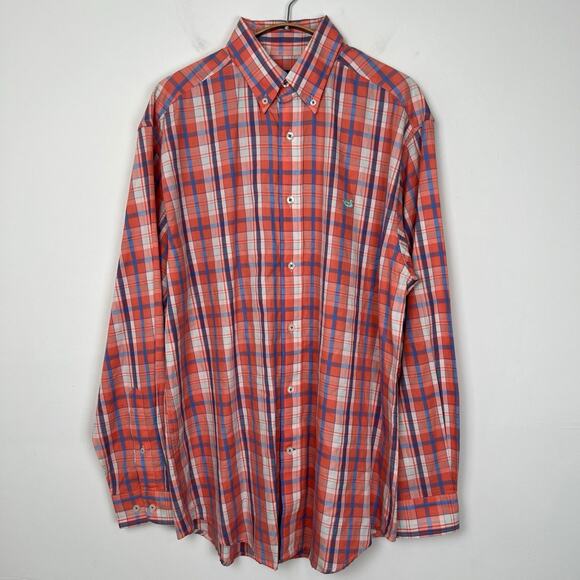 Southern Marsh Performance Button Shirt Mens M Colorful Plaid Casual Stretch - Picture 1 of 8